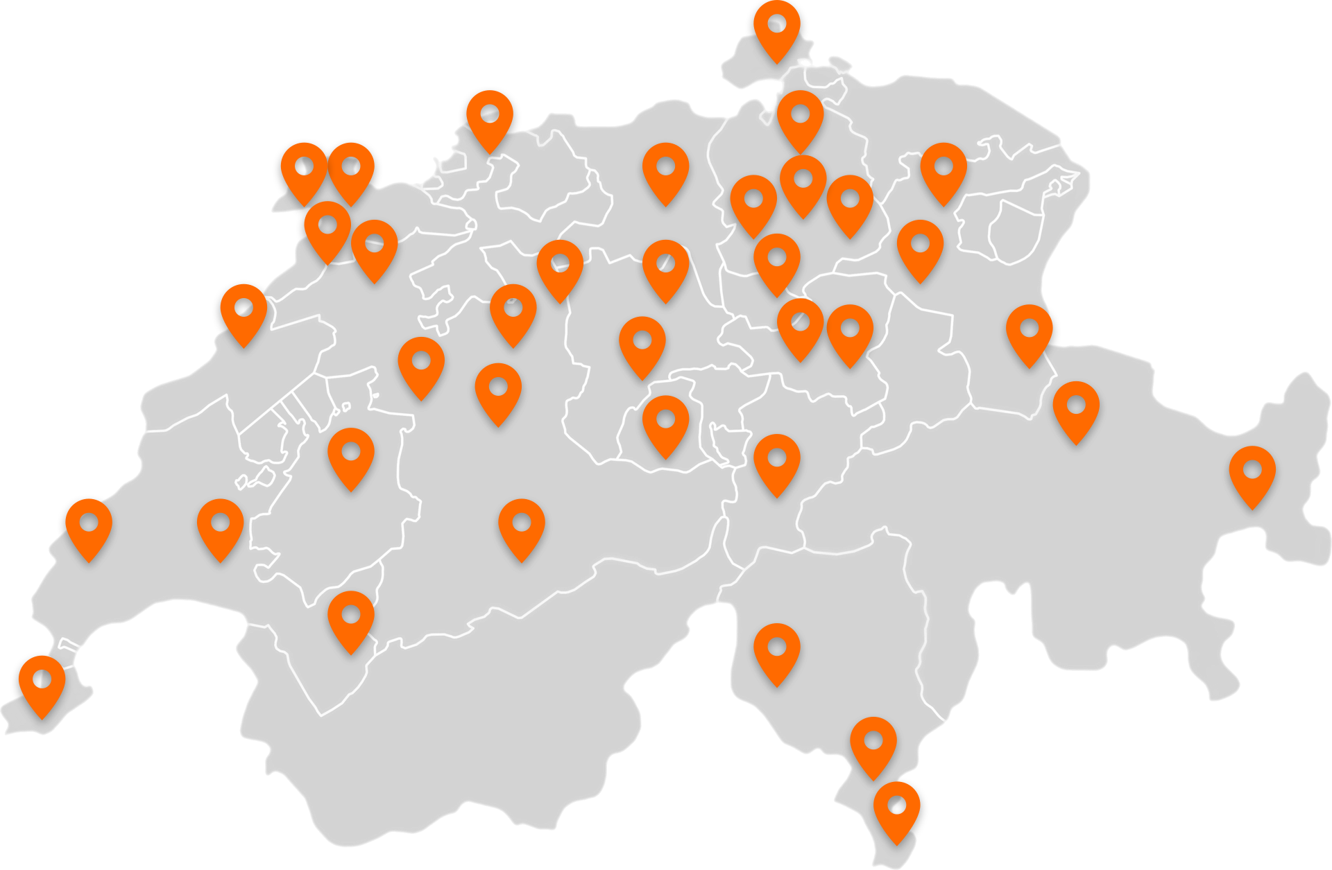 Lagerstandorte in der ganzen Schweiz